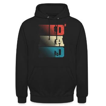 Dad Hoch 2 Papa Hoch 2 Kinder Zwei Mädchen Retro - Unisex Hoodie - Schwarz - Vorne - Alina (178cm) & Michal (187cm)