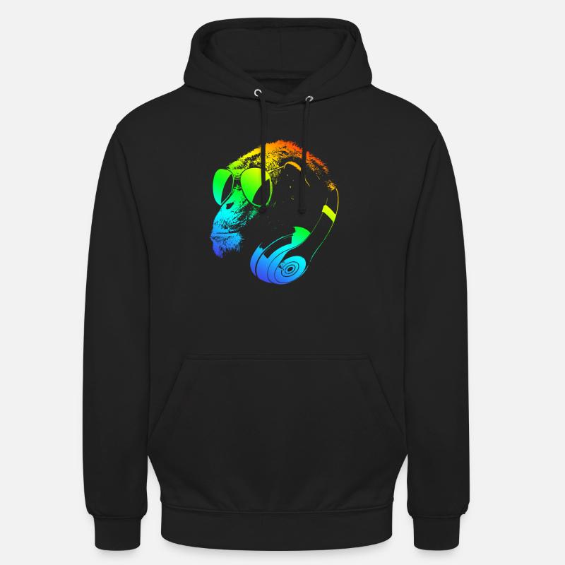 DJ Ape Gorilla Monkey Music Techno Monkey - Unisex Hoodie - Schwarz