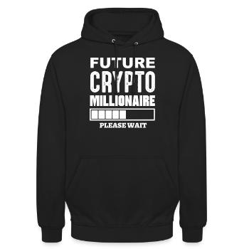 Future Crypto Millionaire Loading please wait - Unisex Hoodie - Schwarz - Vorne - Alina (178cm) & Michal (187cm)