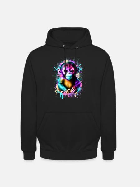 Affe Bunt - Unisex Hoodie - Schwarz