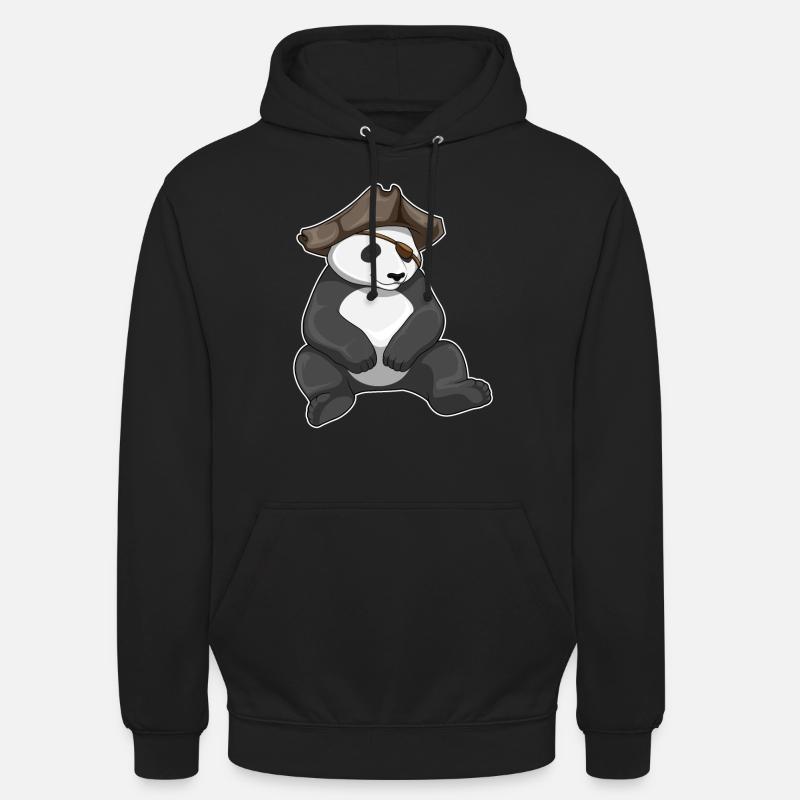 Chapeau de pirate panda - Sweat-shirt à capuche unisexe - noir