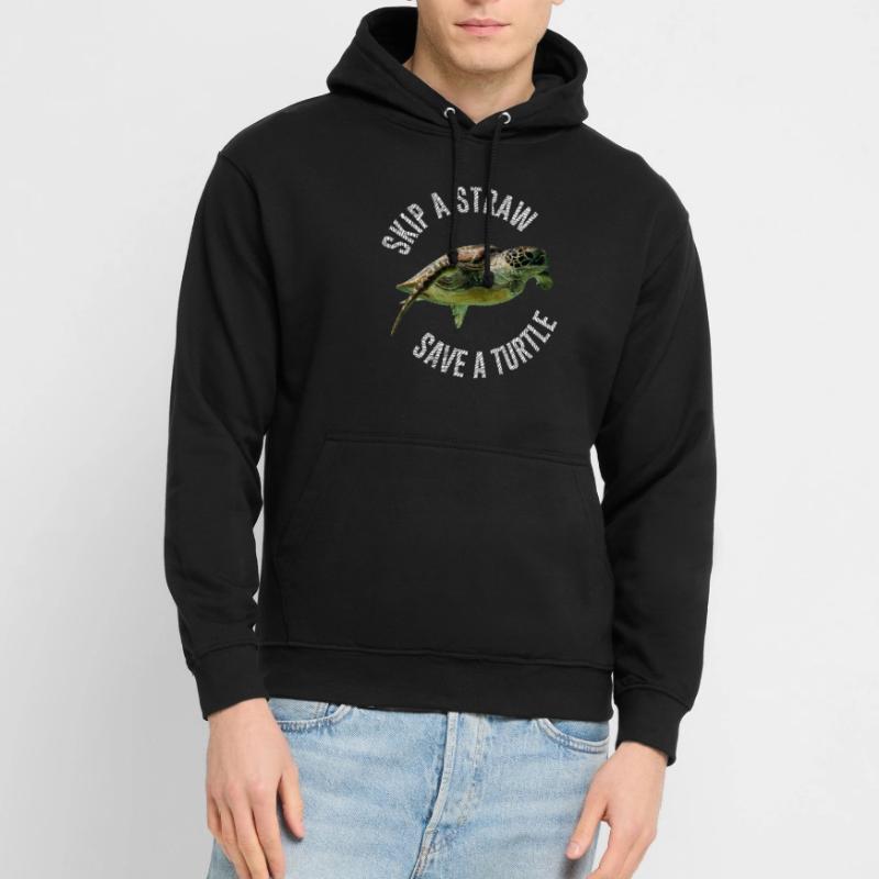 Skip A Straw Save A Turtle Environment Turtle Unisex Hoodie