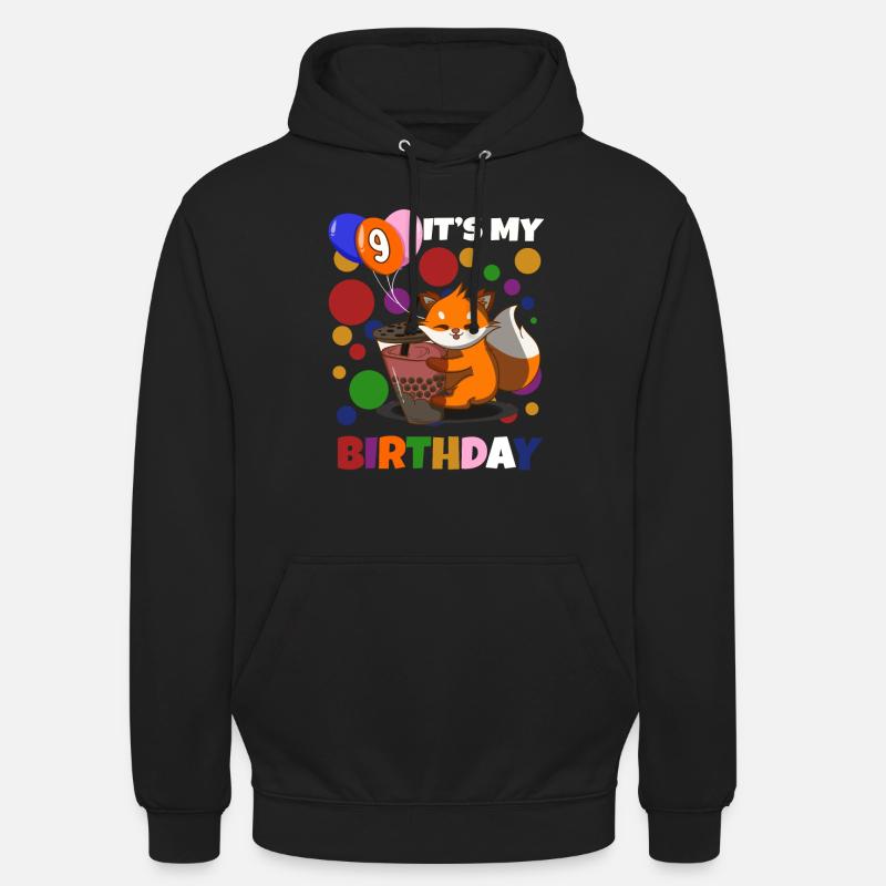 9th Birthday Fox - Unisex Hoodie - black