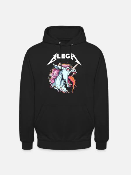 Live Laugh Blegh Blehgssed Heavy Metal Unicorn - Sweat-shirt à capuche unisexe - noir