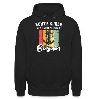Büsum Sprüche Büsumer - Unisex Hoodie - Schwarz - Vorne - Alina (178cm) & Michal (187cm)