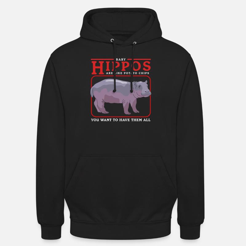 Hippos Bébé Hippopotame Hippo Cadeau - Sweat-shirt à capuche unisexe - noir