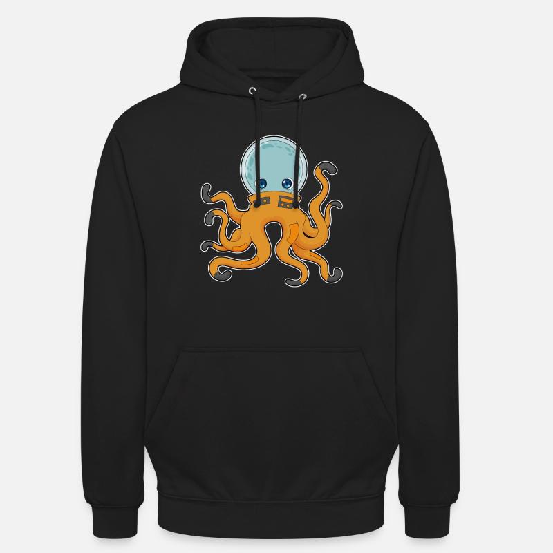 Octopus Astronaut Space - Unisex Hoodie - black