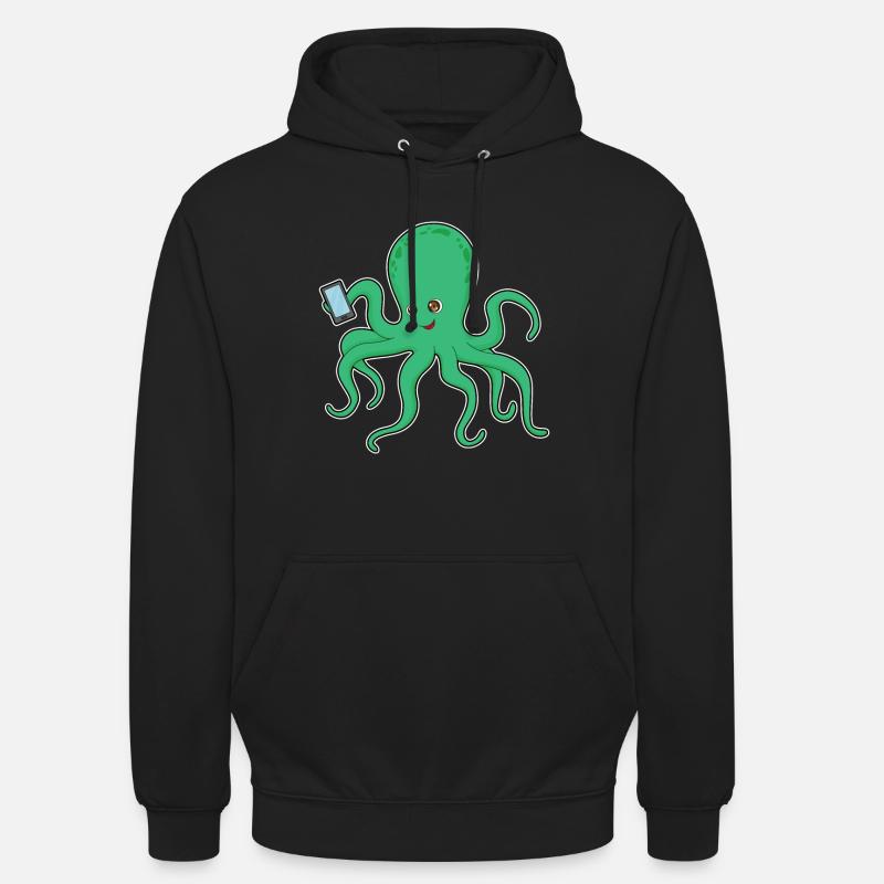 Octopus Mobile - Sweat-shirt à capuche unisexe - noir