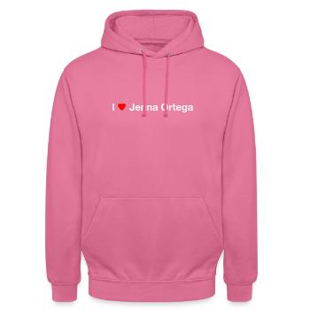 I Heart Jenna Ortega - Sweat-shirt à capuche unisexe - rose - Devant - Alina (178cm) & Michal (187cm)