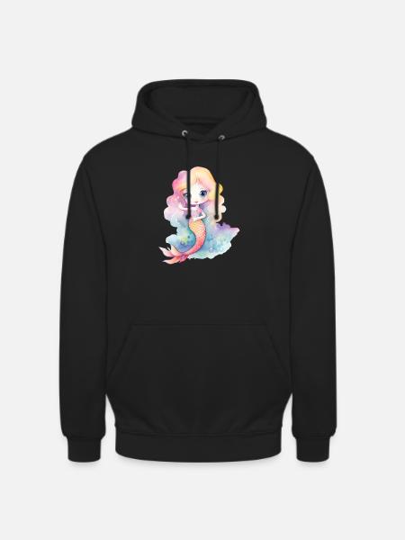 Leuke Zeemeermin Meisje Vrouw Mama Verjaardag Zeemeermin - Uniseks hoodie - zwart