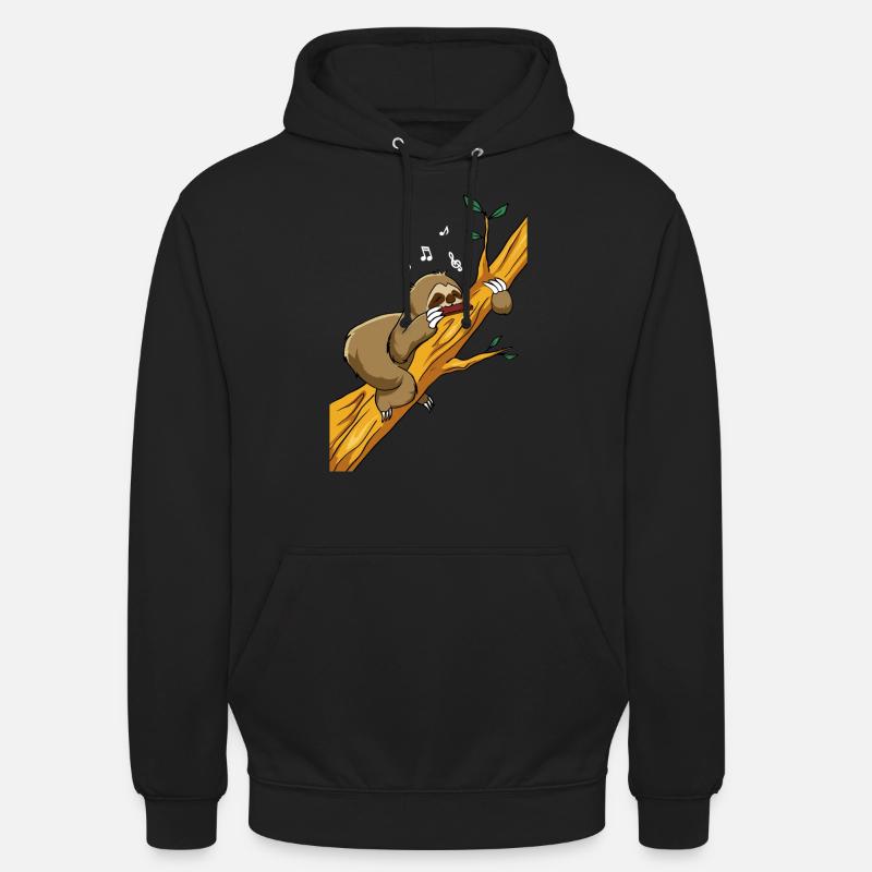 Harmonica Harmonica Player Harmonica-F - Unisex Hoodie - black