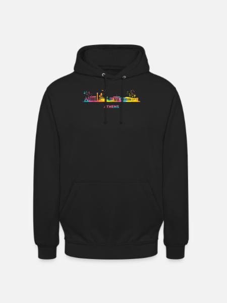 Athènes skyline d’Athènes - Sweat-shirt à capuche unisexe - noir