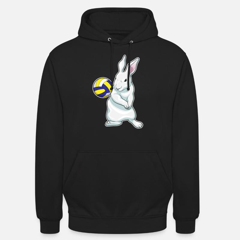 Volley-ball de lapin - Sweat-shirt à capuche unisexe - noir