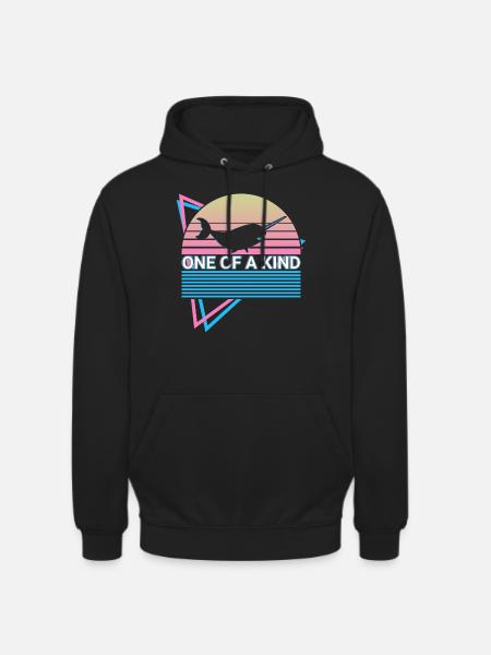 Narwal Retro - Unisex Hoodie - Schwarz