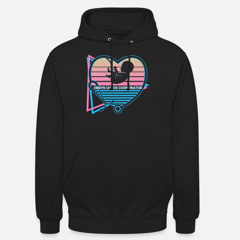 Obgyn Rétro - Sweat-shirt à capuche unisexe - noir