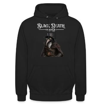 Black Death European Tour Plague Doctor - Unisex Hoodie - Schwarz - Vorne - Alina (178cm) & Michal (187cm)