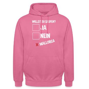Party Urlaub Mallorca - Unisex Hoodie - Pink - Vorne - Alina (178cm) & Michal (187cm)