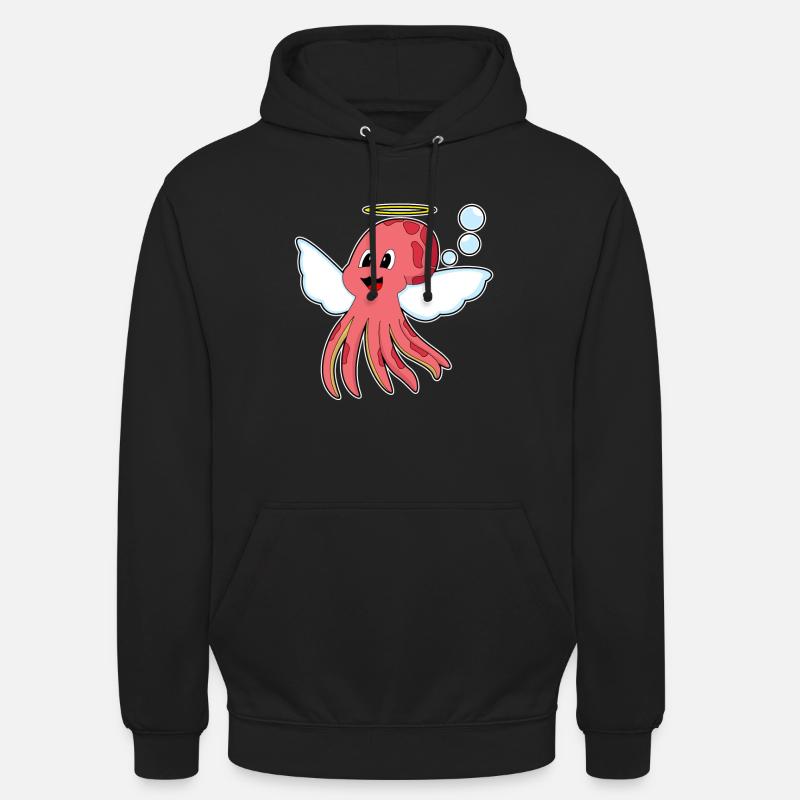 Ailes d’ange de pieuvre - Sweat-shirt à capuche unisexe - noir