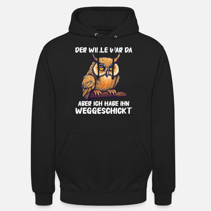 Nachteule Eule Eulen Vogel - Unisex Hoodie - Schwarz