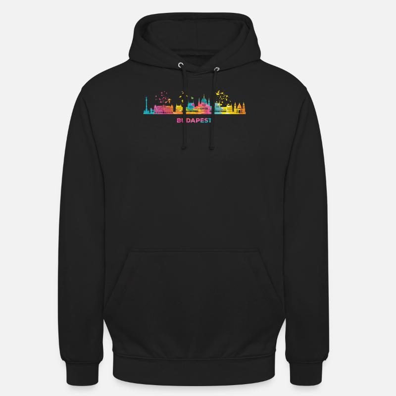 Budapester Skyline Budapest - Sweat-shirt à capuche unisexe - noir