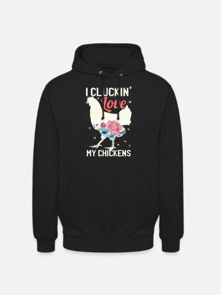 J’aime mes poules - Sweat-shirt à capuche unisexe - noir