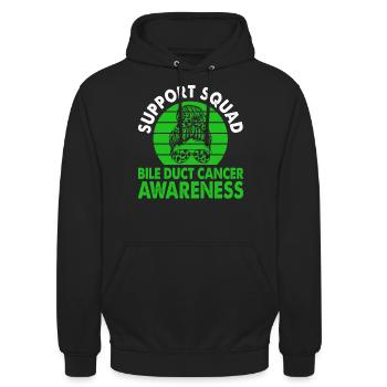 Support Squad Bile Duct Cancer Awareness Month - Unisex Hoodie - black - Front - Alina (178cm) & Michal (187cm)