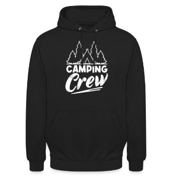 Camping Crew Zelten Camper Lagerfeuer - Unisex Hoodie - Schwarz - Vorne - Alina (178cm) & Michal (187cm)