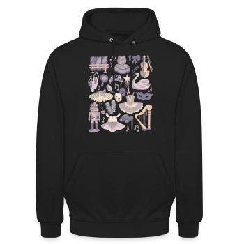 Ballett - Unisex Hoodie - Schwarz - Vorne - Alina (178cm) & Michal (187cm)