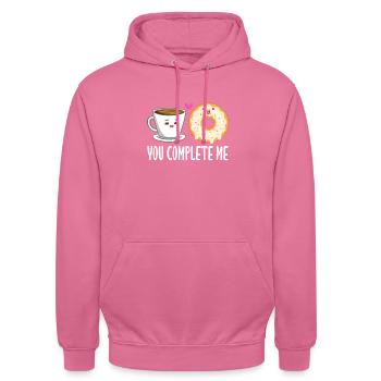 Café Donut Caféine Espresso Barista Cadeau - Sweat-shirt à capuche unisexe - rose - Devant - Alina (178cm) & Michal (187cm)