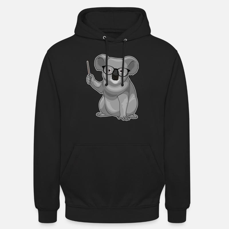 Koala Teacher Pointer - Sweat-shirt à capuche unisexe - noir