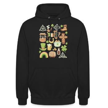 Irland - Unisex Hoodie - Schwarz - Vorne - Alina (178cm) & Michal (187cm)