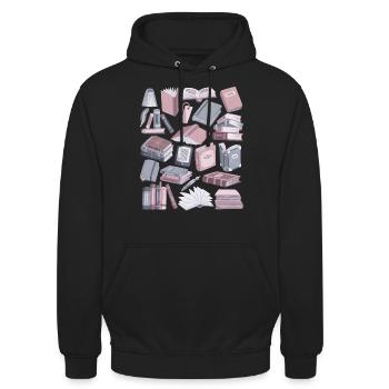Livres - Sweat-shirt à capuche unisexe - noir - Devant - Alina (178cm) & Michal (187cm)