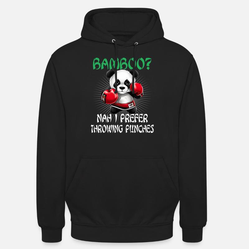 Panda Boxer Boxender Pandabär - Unisex Hoodie - Schwarz