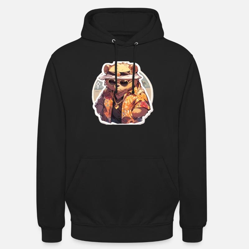 Ours Ours gras Ours Papa - Sweat-shirt à capuche unisexe - noir