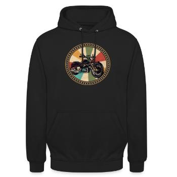 Motorrad Vintage Motorrad Retro Motorrad - Unisex Hoodie - Schwarz - Vorne - Alina (178cm) & Michal (187cm)