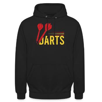 Club de sport de fléchettes, jeu de fléchettes, fléchettes de sport Pfeil - Sweat-shirt à capuche unisexe - noir - Devant - Alina (178cm) & Michal (187cm)