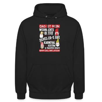 Das Ist Mein Weihnachts Silvester Karneval Kostüm - Unisex Hoodie - Schwarz - Vorne - Alina (178cm) & Michal (187cm)