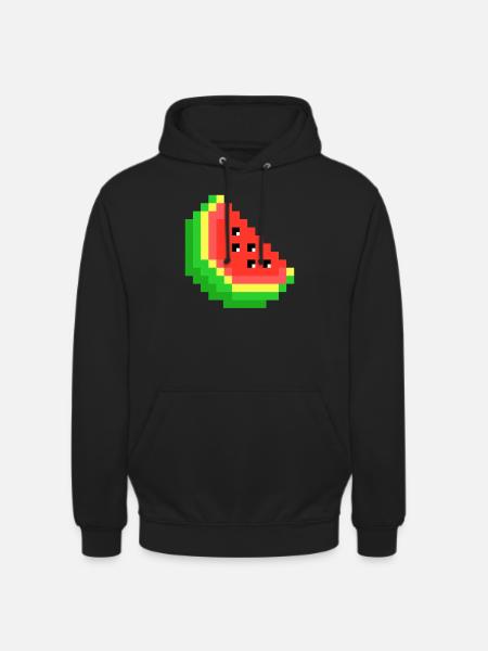 Wassermelonenpixel Retro 8-Bit Liebe Wassermelone - Unisex Hoodie - Schwarz