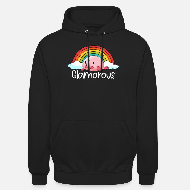 Blobfish Glamorous Rainbow Blobfish - Unisex Hoodie - Schwarz