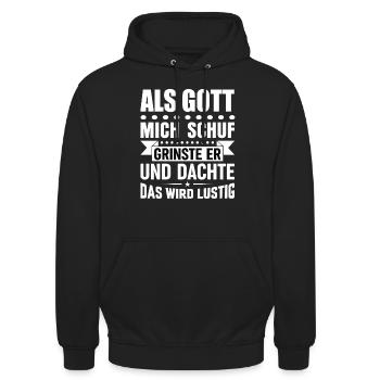 Lustige Sprüche - Unisex Hoodie - Schwarz - Vorne - Alina (178cm) & Michal (187cm)