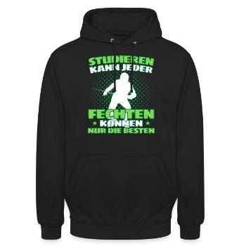 Lustiger Fecht Spruch für Fechter und - Unisex Hoodie - Schwarz - Vorne - Alina (178cm) & Michal (187cm)