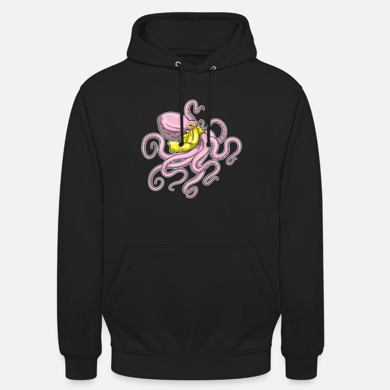 Echarpe de pieuvre - Sweat-shirt à capuche unisexe - noir