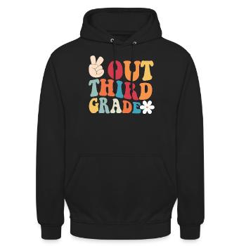 Frieden aus der dritten Klasse Graduation FriedenH - Unisex Hoodie - Schwarz - Vorne - Alina (178cm) & Michal (187cm)