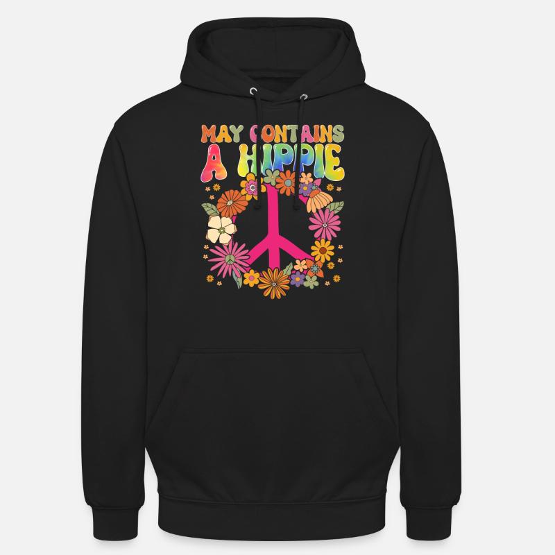 Drôle Hippie Peace Kindness Groovy - Sweat-shirt à capuche unisexe - noir