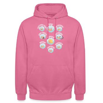Schaf und Unschaf - Unisex Hoodie - Pink - Vorne - Alina (178cm) & Michal (187cm)