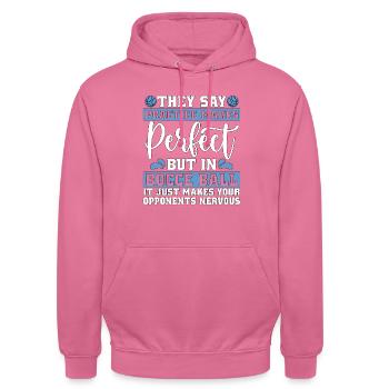 Bocce Ball They Say Practice Makes Petanque Boule - Unisex Hoodie - pink - Front - Alina (178cm) & Michal (187cm)
