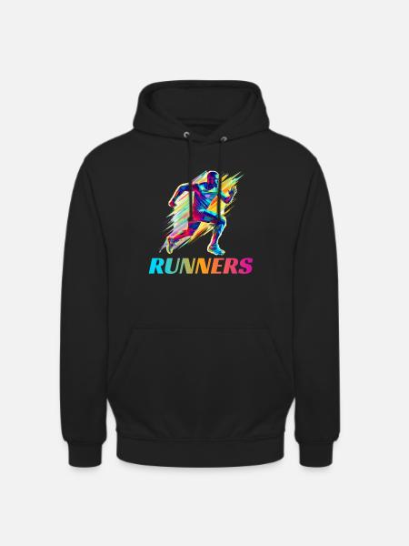 Dynamische Läufer Lauf Wettkampf - Unisex Hoodie - Schwarz