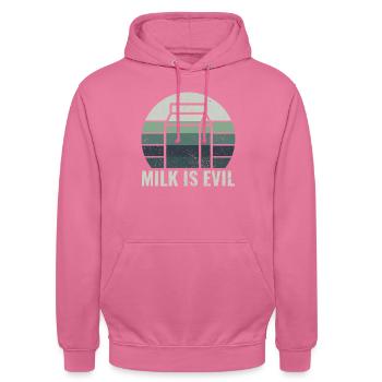 Dairy is Scary - Intolerance Milk Cheese - Unisex Hoodie - pink - Front - Alina (178cm) & Michal (187cm)