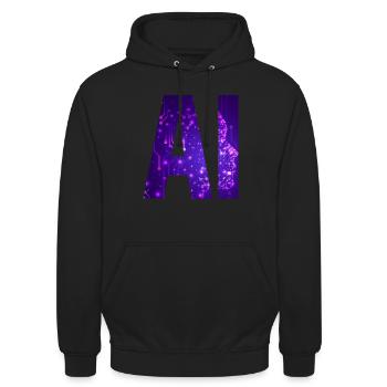 IA Intelligence artificielle - Sweat-shirt à capuche unisexe - noir - Devant - Alina (178cm) & Michal (187cm)