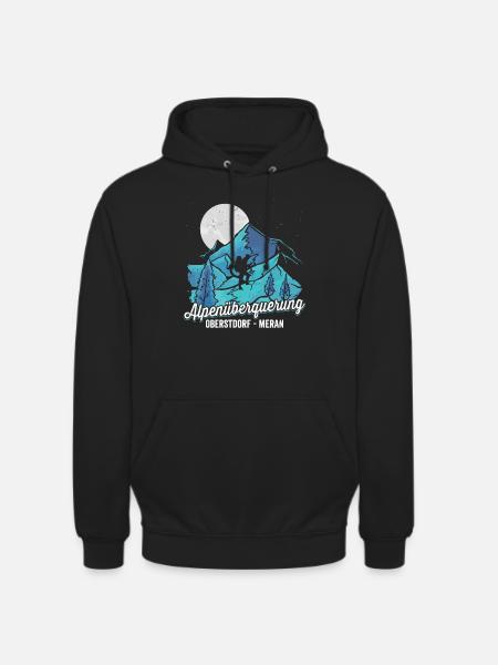 Alpenüberquerung Oberstdorf Meran Pilgerweg - Unisex Hoodie - Schwarz